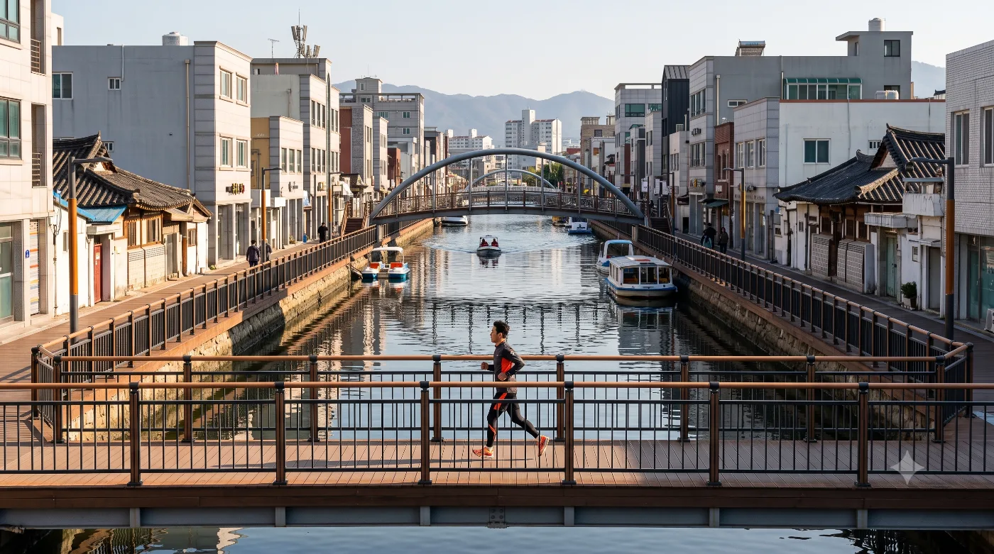 포항 러닝코스 5km — 사십 년 만에 물길이 돌아왔다, 포항운하 수변런