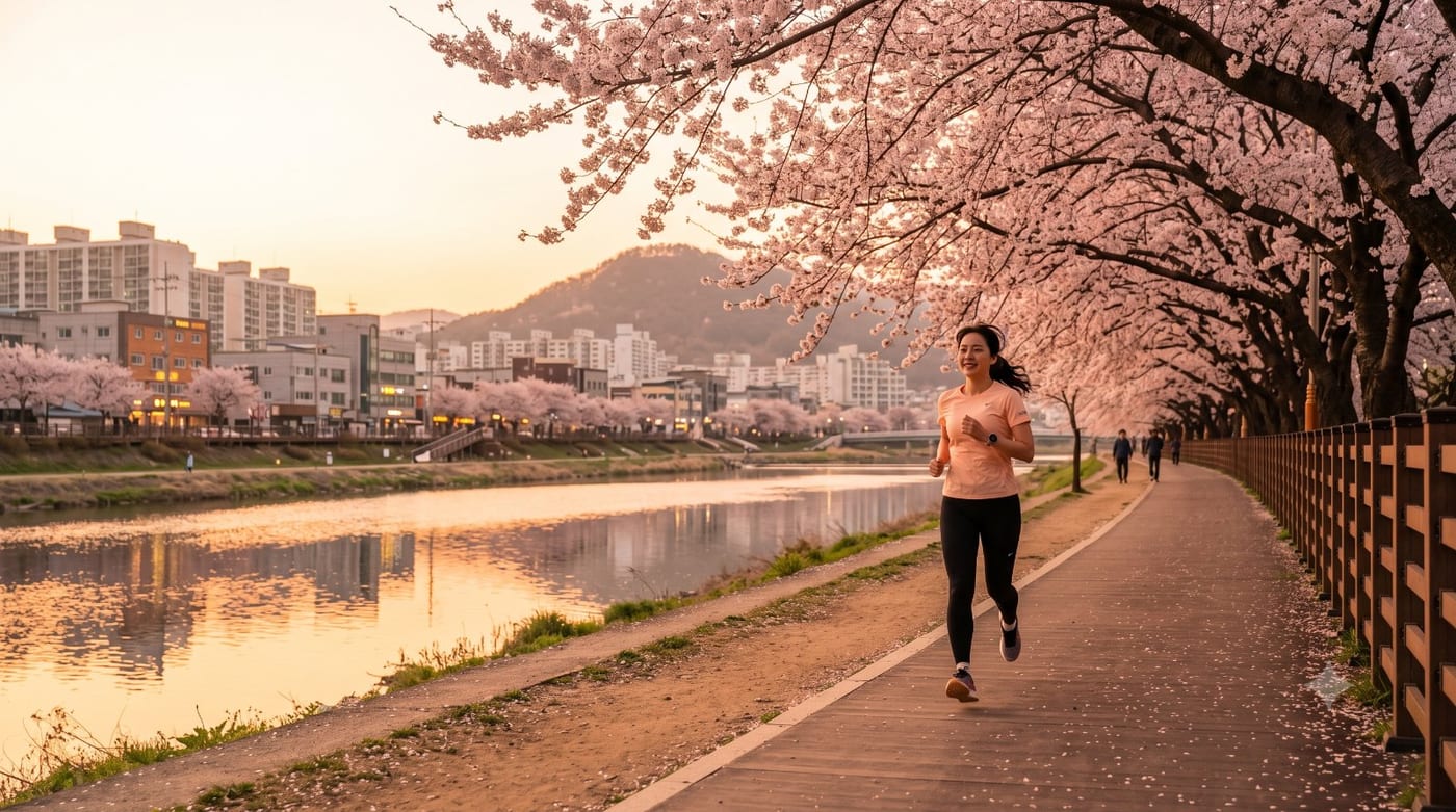 정읍에서의 첫 5km — 벚꽃 흐르는 물길, 정읍천 입문런