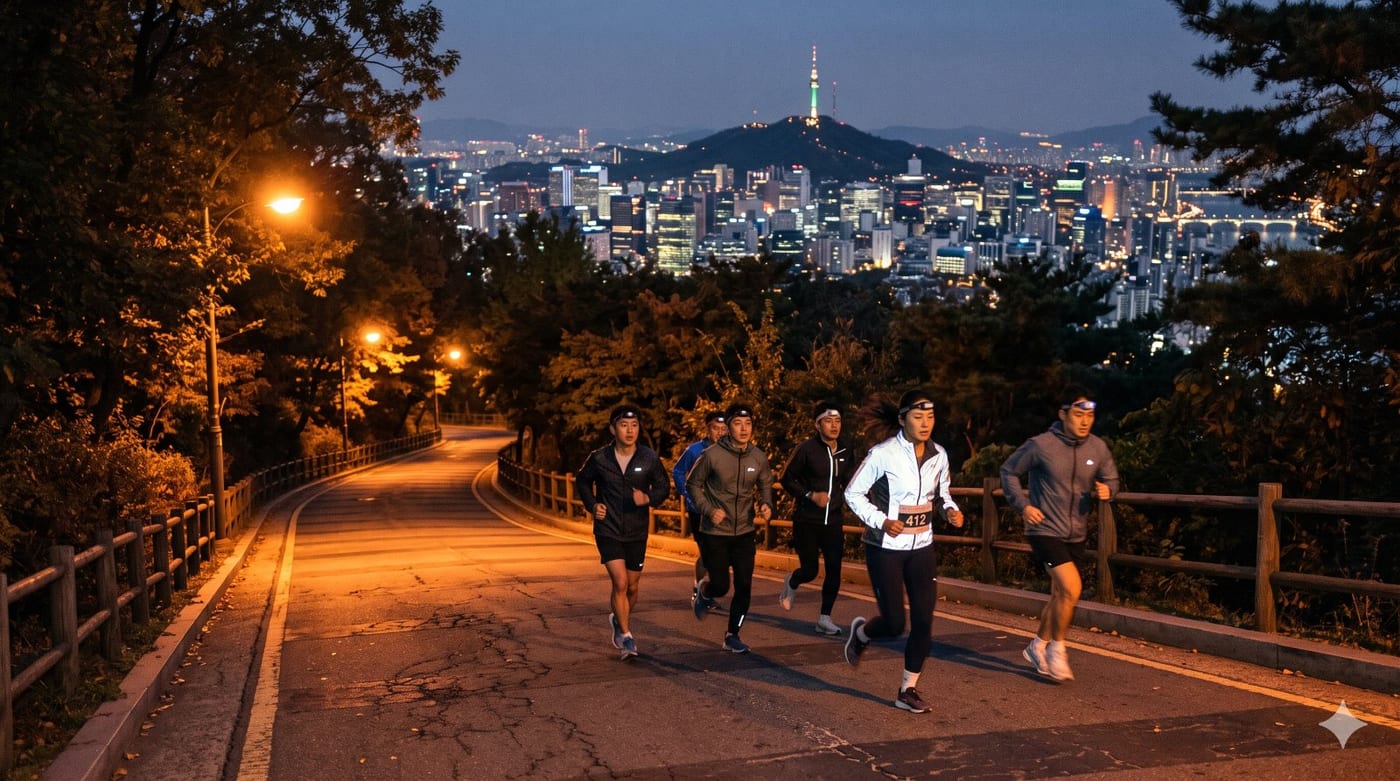 오르막 끝에서 서울에 불이 켜진다 — 남산 북측순환로 야경런