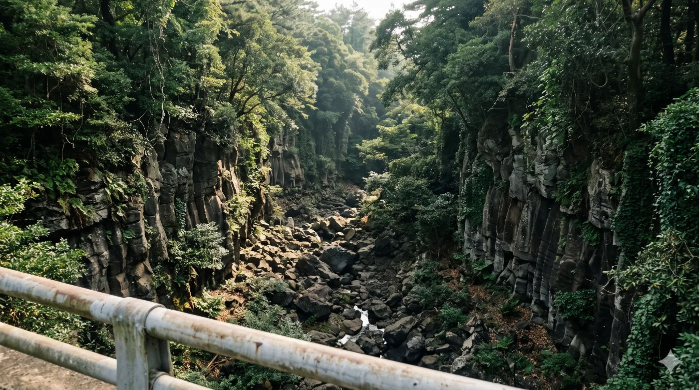 서귀포 중문 러닝코스 3km — 천제교를 건너 중문색달해변까지, 내리막 바다런 — AI로 만든 분위기 참고 이미지