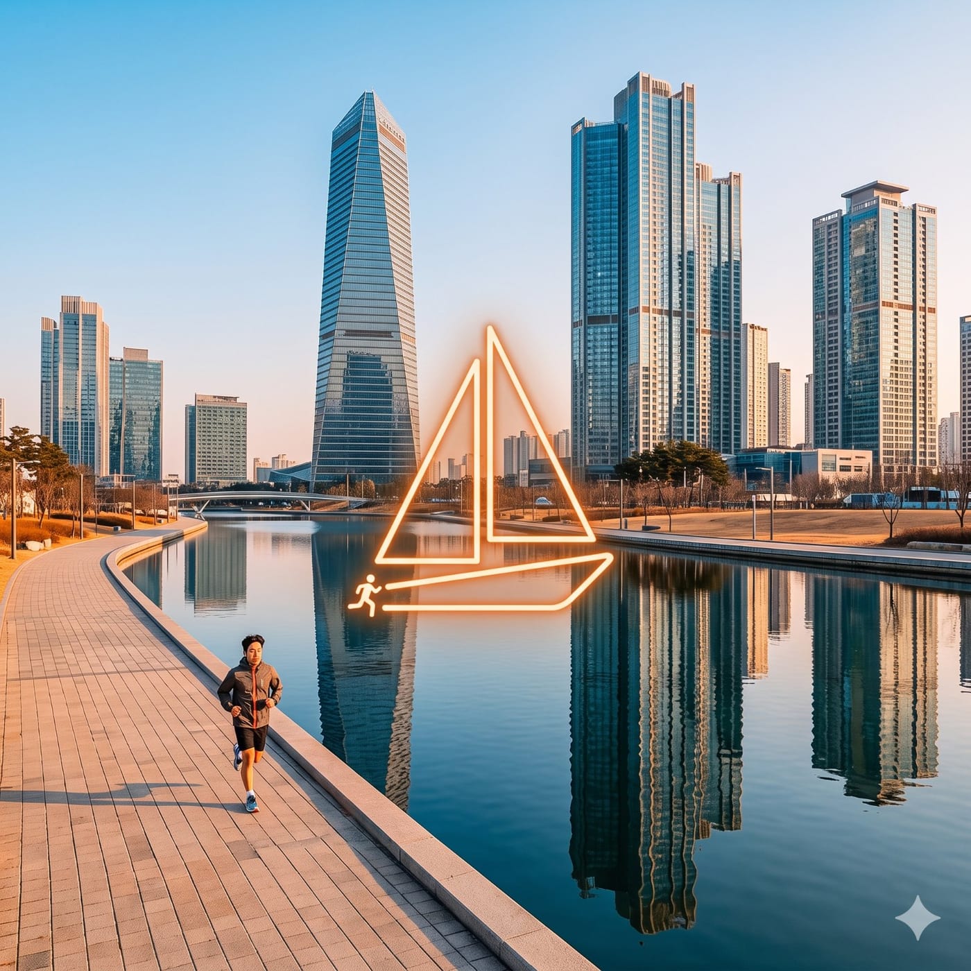 달리기로 바다에 배를 띄웠다 — 송도 센트럴파크 돛단배 GPS런