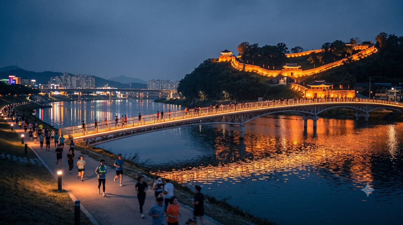 공주 러닝코스 5km — 공산성 성곽 조명과 금강 야경런