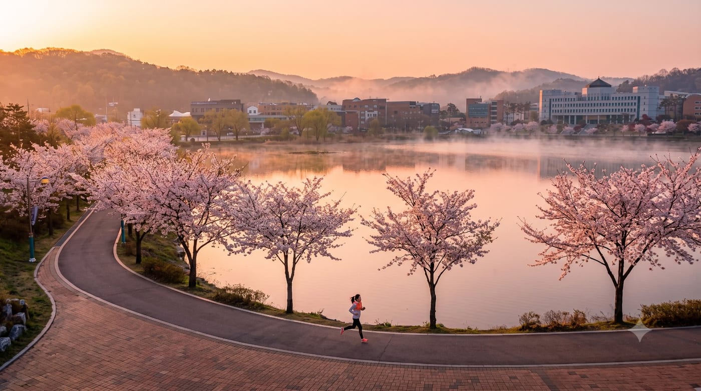 천안에서의 첫 5km — 대학가 옆 호수 한 바퀴, 천호지 입문런