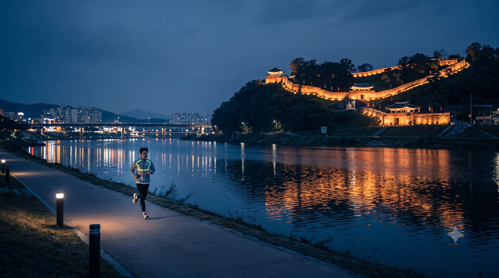 공주 러닝코스 5km — 공산성 성곽 조명과 금강 야경런