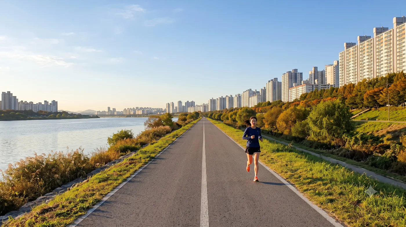 성남 탄천 러닝코스 5km — 한강까지 이어지는 물길, 탄천종합운동장 입문런