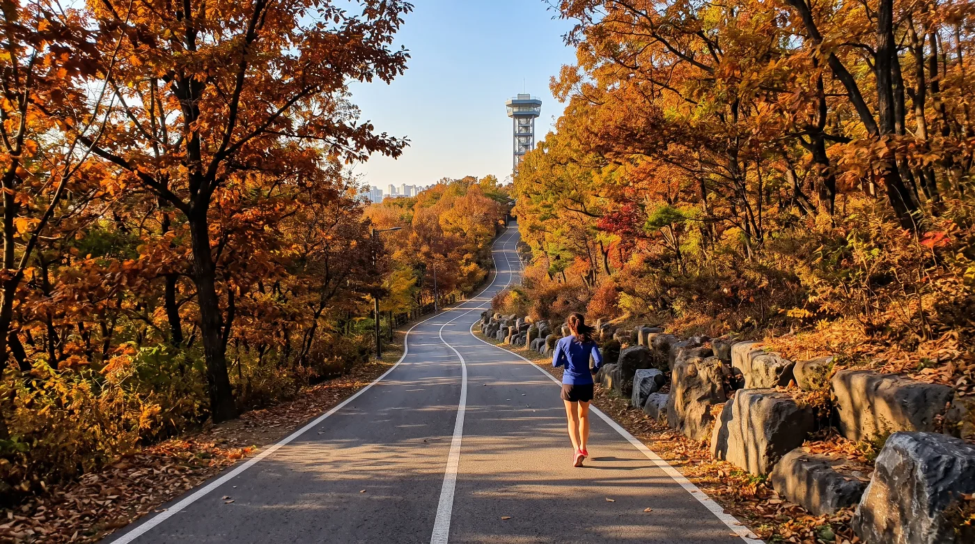 대구 두류공원 러닝코스 3km — 83타워를 올려다보며 도는 오르내림 순환로