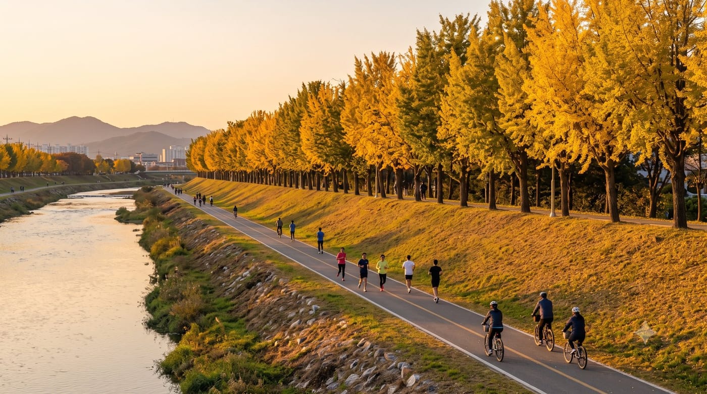 아산 러닝코스 5km — 곡교천 은행나무길 입문런
