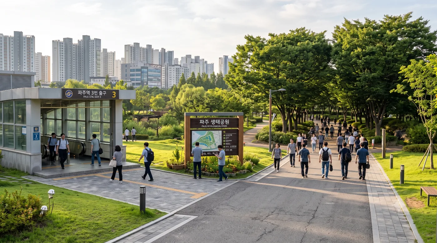 서울식물원 러닝코스 4km — 마곡나루역 출구에서 그대로 이어지는 물가 순환런