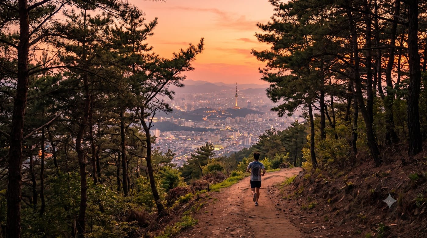 대구가 발아래 켜진다 — 앞산 자락길 해넘이런