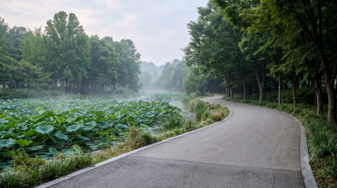 전주 덕진공원 러닝코스 4km — 24시간 열려 있는 연꽃 호수 두 바퀴런