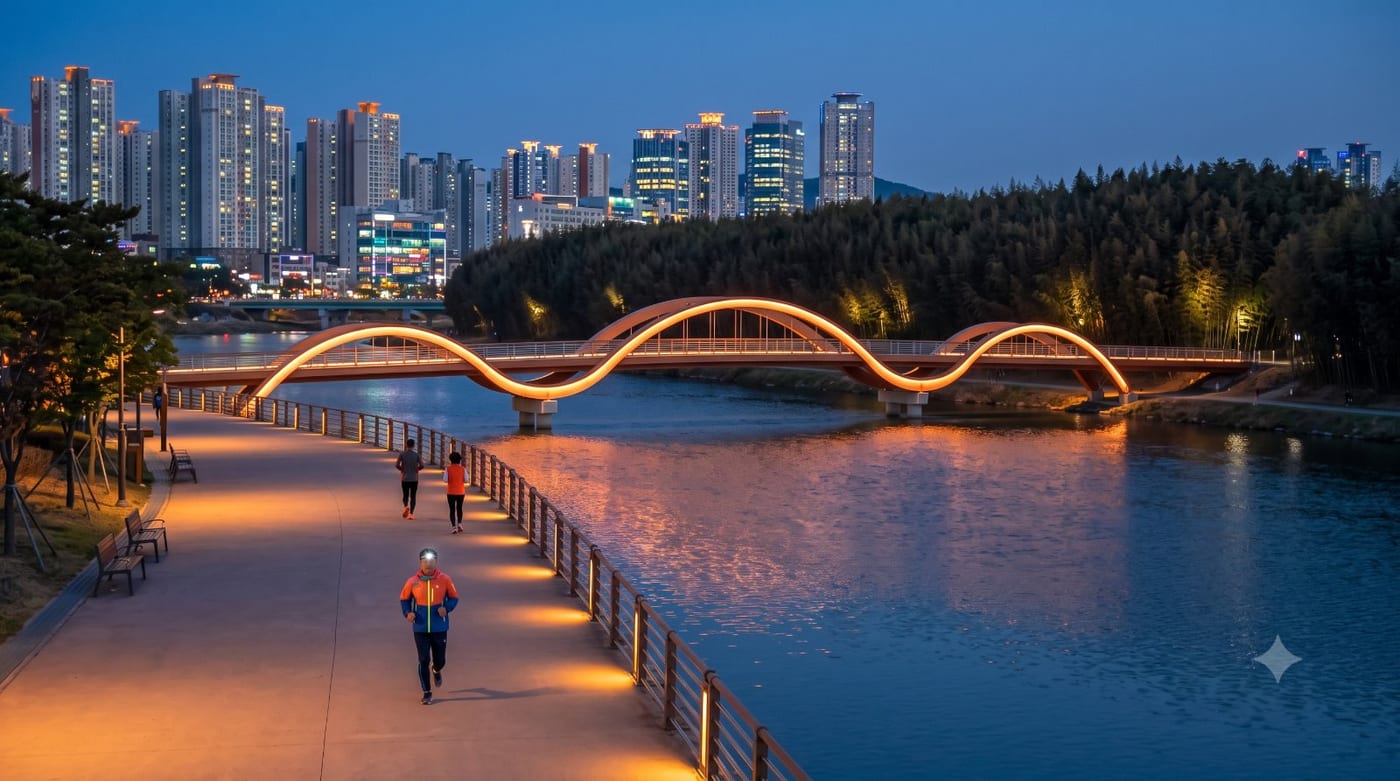 울산 러닝코스 5km — 태화강 십리대숲 은하수길 야간런