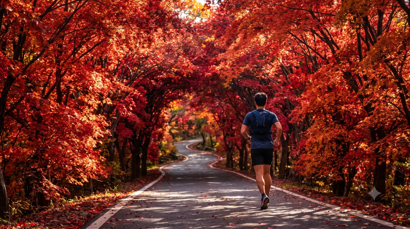 천안 러닝코스 5km — 단풍나무 터널 4km, 독립기념관 숲길런