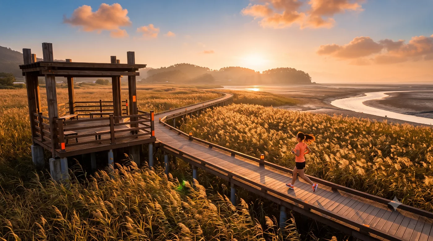 안산 러닝코스 5km — 섬 안의 메타세쿼이아길, 대부도 바다향기테마파크런