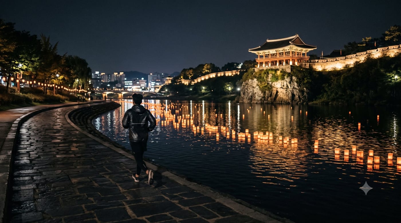 강물 위로 등불이 흐르는 밤을 달렸다 — 진주 남강 유등 야경런